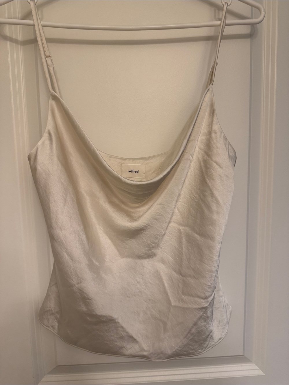 Wilfred Cream Satin Cowl-Neck Camisole